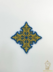 Крест 2 ПОЧАЕВ, синий с золотом, 10-12 см