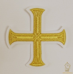 Крест 3 БУЛАТ белый с золотом, 9 см Крест 3 БУЛАТ белый с золотом, 9 см