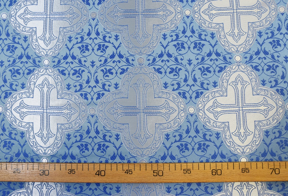 Шелк НИКЕЯ, голубая с серебром, шир. 165 см