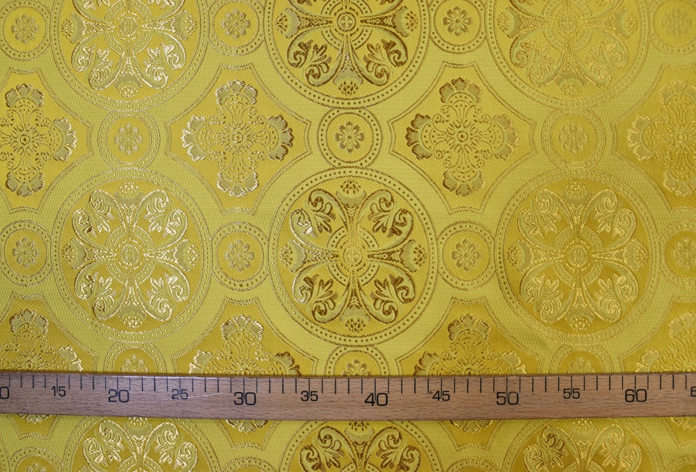 Шелк ВИЗАНТИЯ, желтый с золотом, шир. 160 см