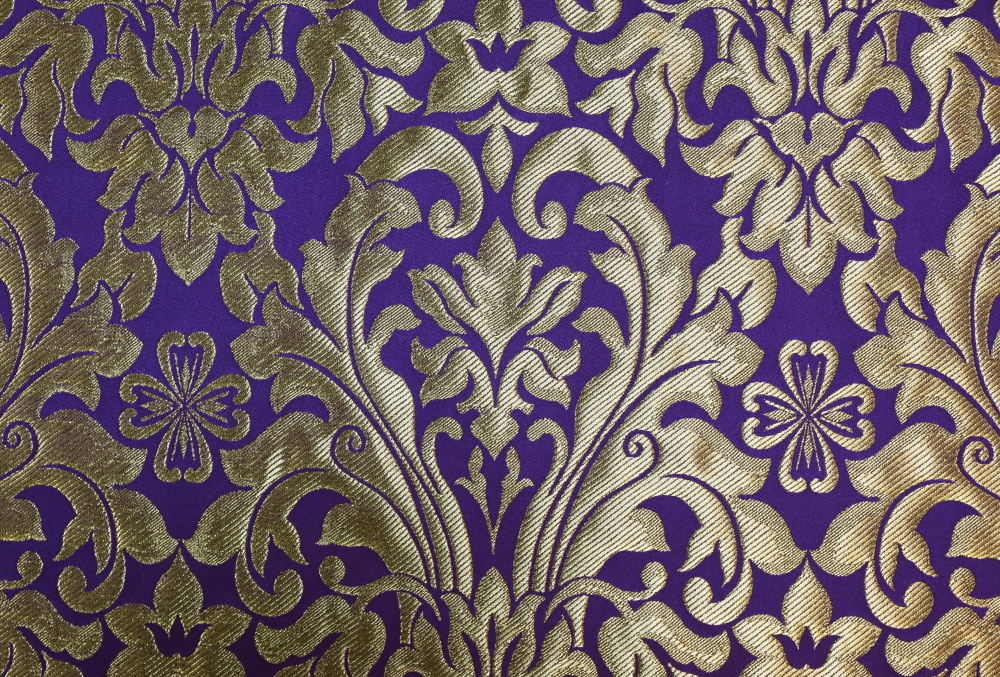 Парча КУПИНА, фиолет с золотом, шир. 155 см