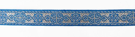 Галун ВИЗАНТИЯ, голубой с сереб, шир. 1,7 см, ФР