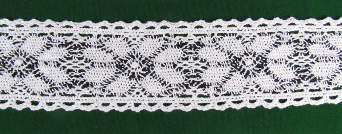Кружево 116, плетеное, белое + черное