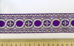 Галун ГОРОХ, фиолетовый с серебром, шир. 4 см, ФР
