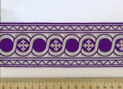 Галун ГОРОХ, фиолетовый с серебром, шир. 6 см, ФР