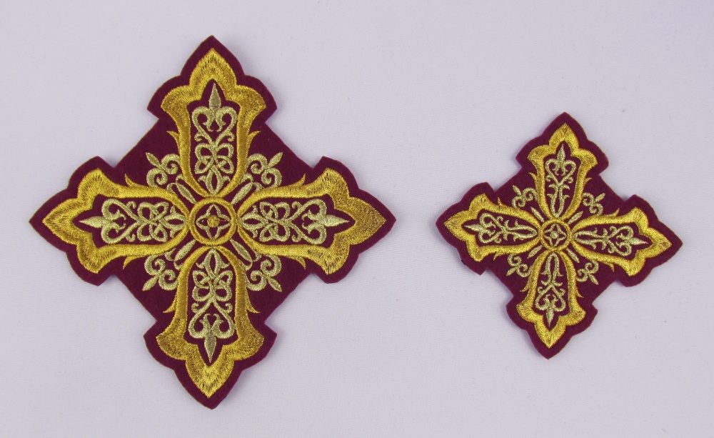 Набор крестов, иерейский, ВИЗАНТИЯ, бордо с золотом, 14 шт