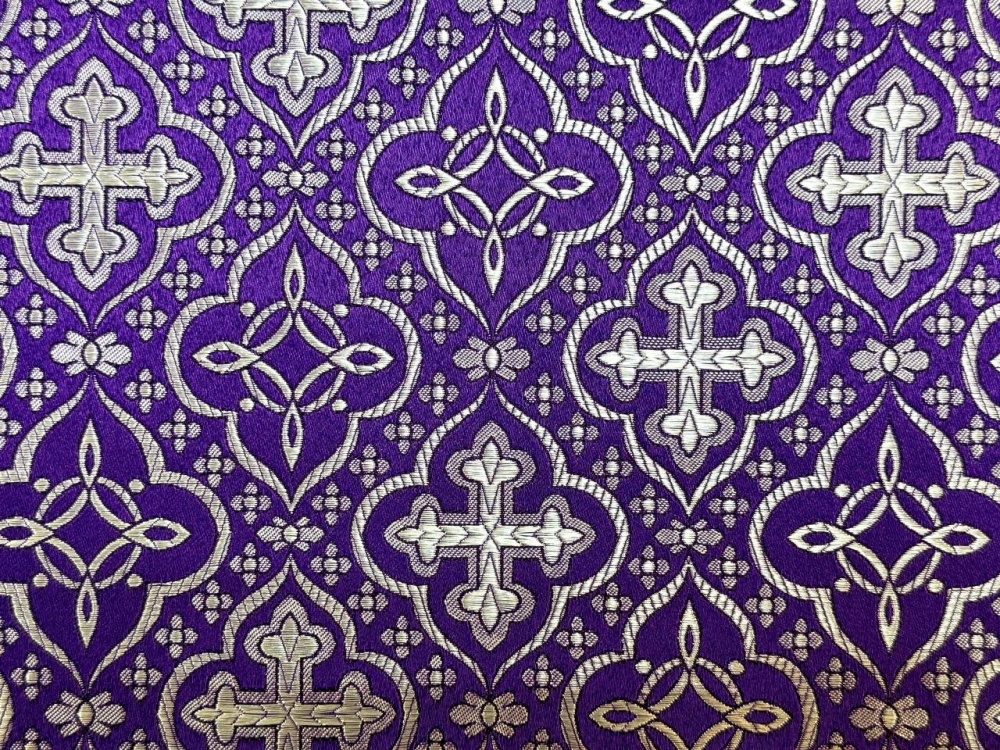 Шелк МУРОМСКИЙ (малый) , фиолет с серебром, шир. 150 см, Рахм