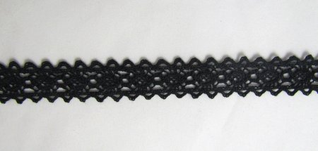 Кружево 143, плетеное черное, шир. 1,5 см