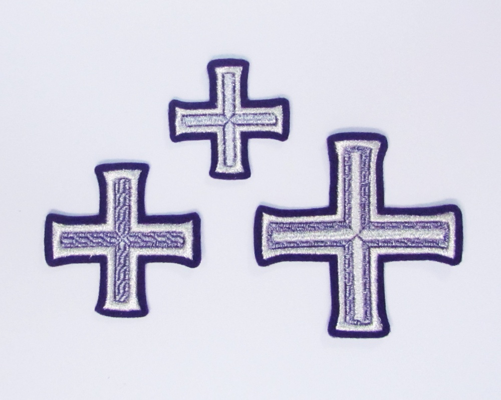 Набор крестов, иерейский, ОМОФОРНЫЙ, фиолетовый с серебром, 14 шт, арт. 22228