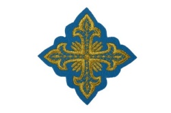 Крест 3 ОСТРЫЙ голубой золото,8-9 см