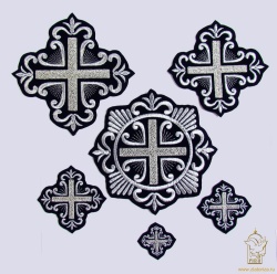 Набор крестов ПОКРОВСКИЙ W 108, иерейский, черный с серебром, 14 шт Набор крестов ПОКРОВСКИЙ W 108, иерейский, черный с серебром, 14 шт