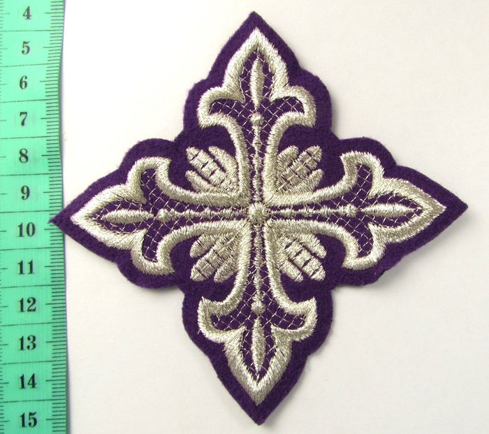 Крест 2 ОСТРЫЙ, фиолетовый с серебром,10-12 см