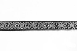 Галун ФР ПРЯМОЙ КРЕСТ черный с серебром, шир. 1,5 см