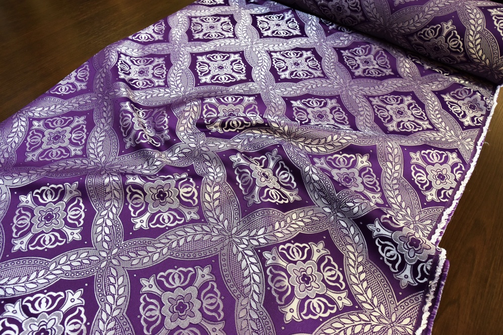 Шелк ХОЛКИДОН, фиолетовый с серебром 165 см