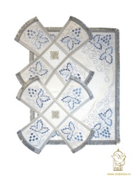 Покровцы, вышитые, ВИНОГРАД, белые с серебром