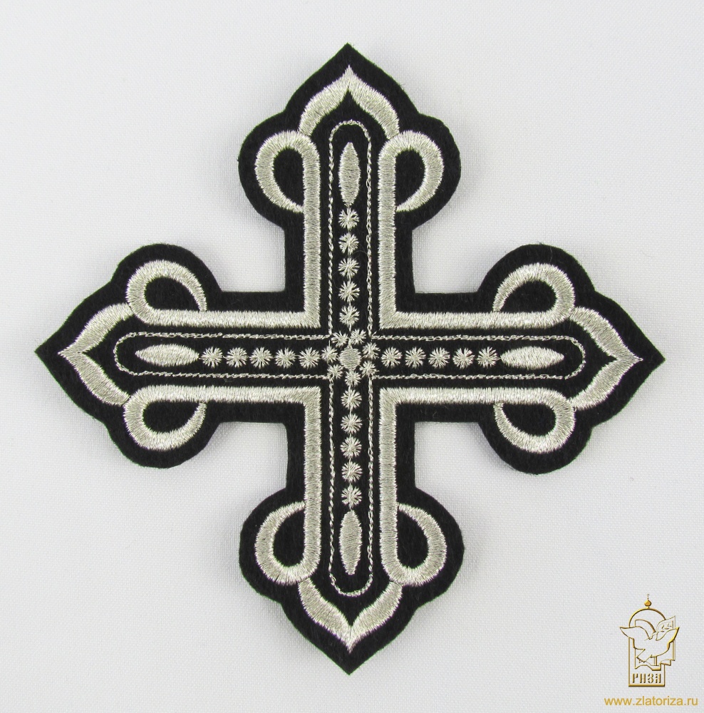 Крест 1 КАНОН черный с серебром,14,5 -16 см