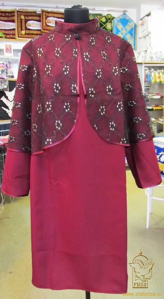 Платье погребальное КРЫЛЬЯ, габардин , цвет - бордо