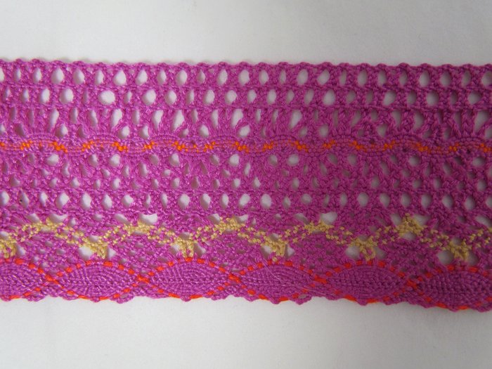 Кружево 141, плетеное розовое, шир. 6 см
