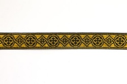 Галун ЗЛАТОУСТ, черный с золотом, шир. 1,5 см, ФР
