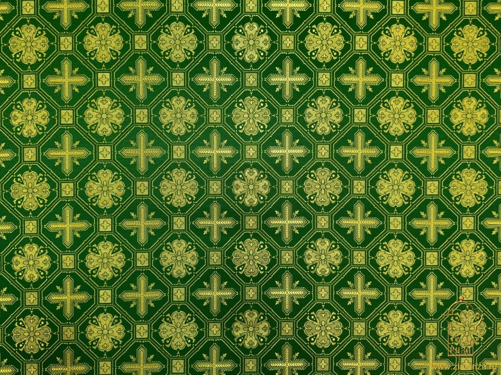 Шелк СВЕТЛАНА, зеленый с золотом, шир. 150 см, Рахманово