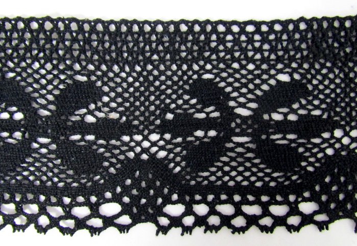 Кружево 140, плетеное черное, шир. 11 см