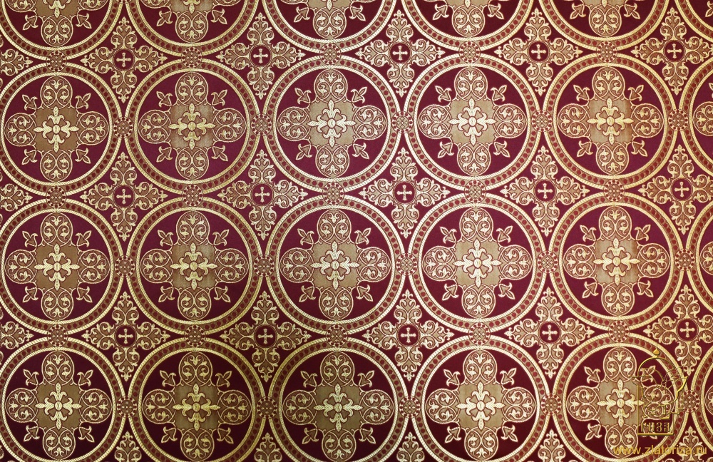 Шелк ВЛАДИМИРСКИЙ, бордовый с золотом, шир. 150 см, Рахманово