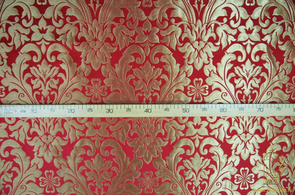 Парча КУПИНА, красная с золотом, шир. 155 см