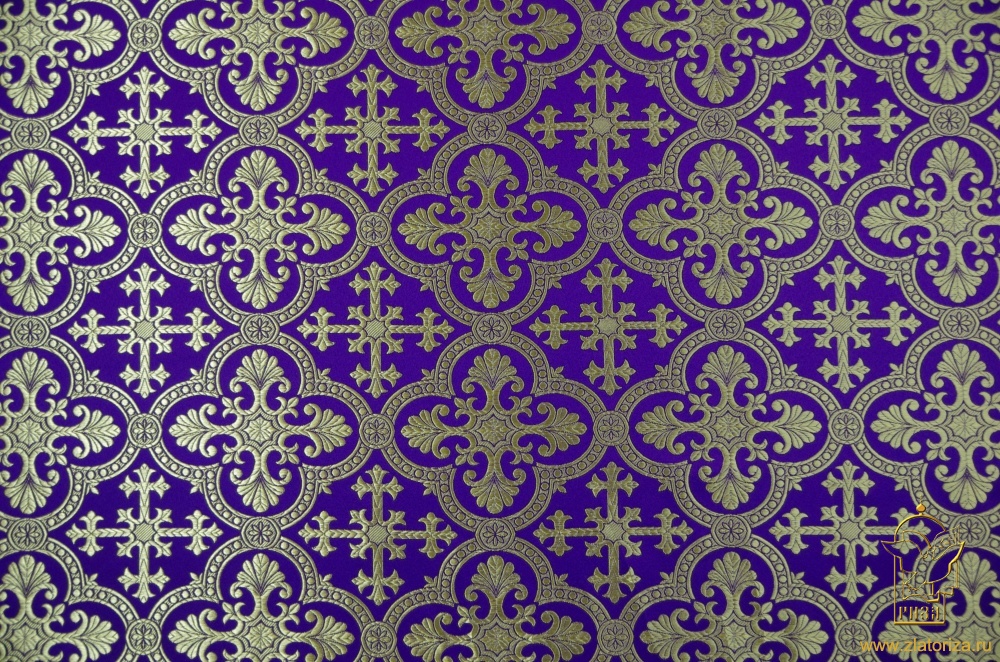 Шелк ЕКАТЕРИНА, фиолетовый с золотом, шир. 150 см, Рахманово