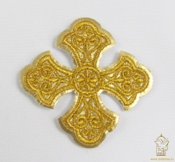 Крест 4 УЗОРНЫЙ лаке золото,6-7 см