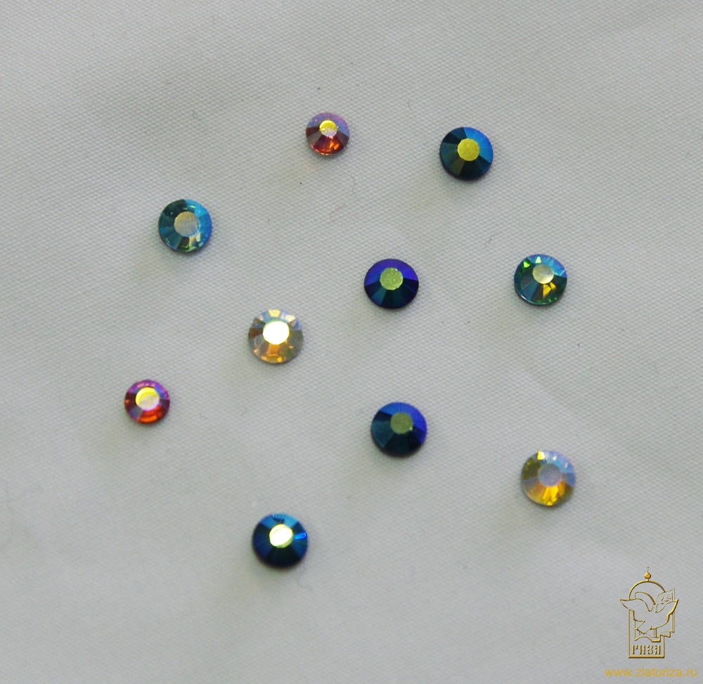 Стразы клеевые, радужные, № 20, стекло