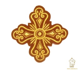 Крест 3 СЕРДЕЧКО, бордо с золотом,8-9 см Крест 3 СЕРДЕЧКО, бордо с золотом,8-9 см