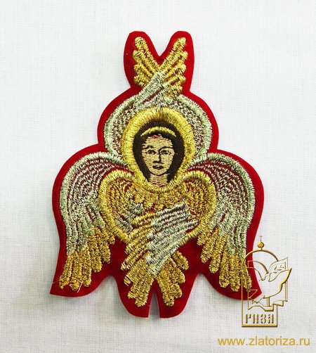 Херувим, красный с золотом, 12 см, средний
