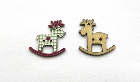 Пуговицы ОЛЕНЬ, дерево, 25 мм