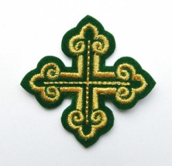 Крест 4 КАШТАН, зеленый с золотом,6-7 см