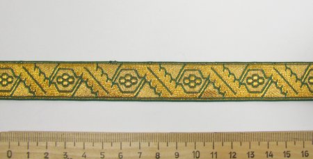 Галун ДУБОК, зеленый с золотом, шир. 2,3 см, ФР