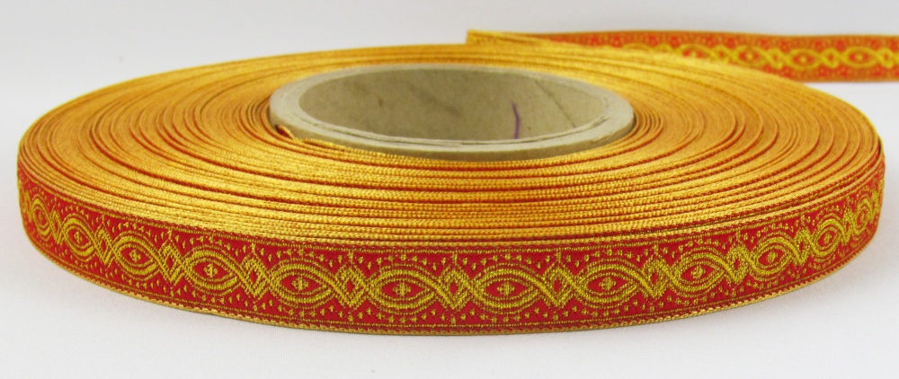 Галун КОСТРОМА, красный с золотом, шир. 1,8 см, РА