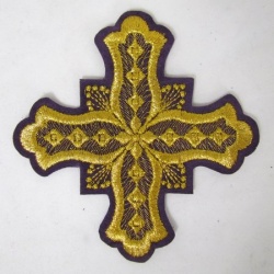 Крест 2 БОЧКА, фиолетовый с золотом, 10-12 см Крест 2 БОЧКА, фиолетовый с золотом, 10-12 см