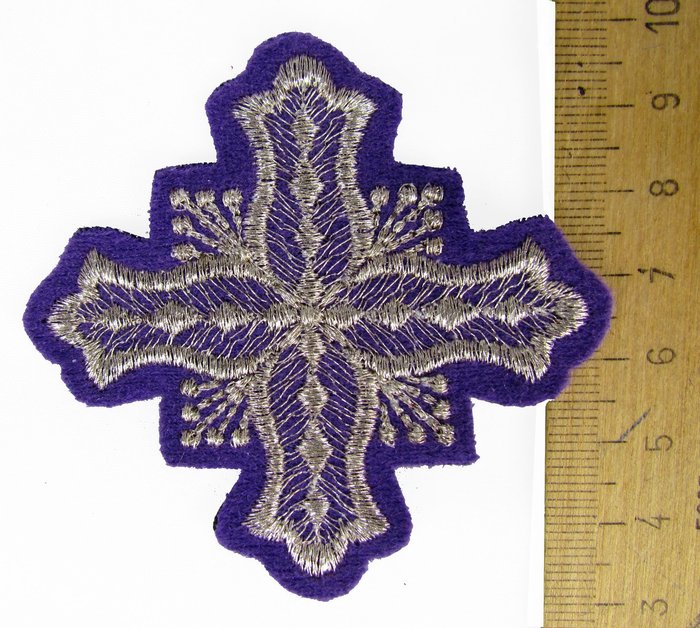 Крест 4 БОЧКА, фиолетовый с серебром,6-7 см