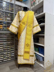 Орарь двойной желтый, парча, без поручей