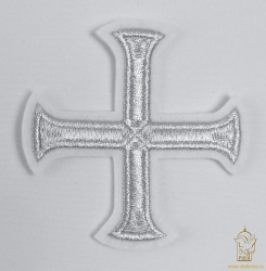 Крест 3 БУЛАТ белый со светлым и/или темным серебром, 9 см, ВИО