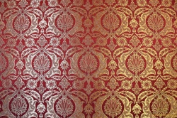 Шелк ВИФАНИЯ, красный с золотом, с бордо окантовкой, шир. 165 см Шелк ВИФАНИЯ, красный с золотом, с бордо окантовкой, шир. 165 см