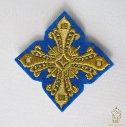 Крест 4 ВАНИН, голубой с золотом,6-7 см Крест 4 ВАНИН, голубой с золотом,6-7 см