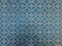 Шелк ЛАДОГА, голубой с серебром, шир. 150 см, Рахманово