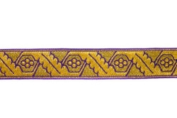 Галун ДУБОК, фиолетовый с золотом, шир. 2,3 см, ФР