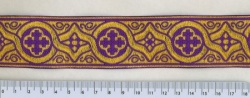 Галун ЗЛАТОУСТ, фиолетовый с золотом, шир. 4 см, ФР