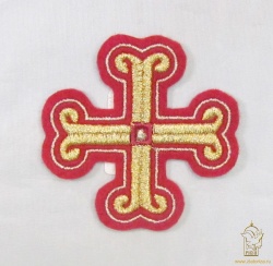 Крест 3 КАЗАНСКИЙ красный с золотом,8-9 см Крест 3 КАЗАНСКИЙ красный с золотом,8-9 см