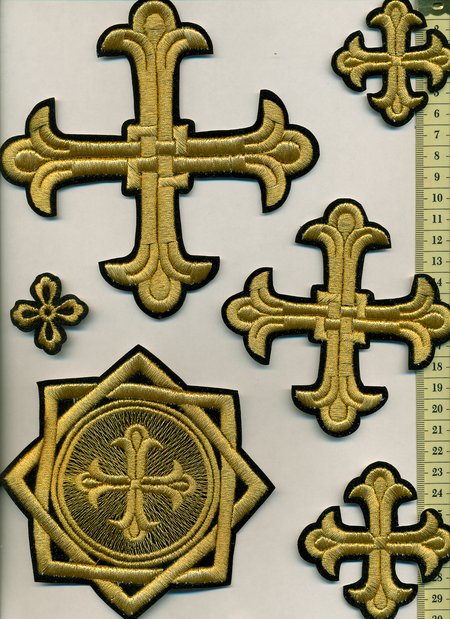 Набор крестов, иерейский, ЛУКОШКО, черный с золотом, 14 шт