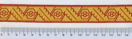 Галун ДУБОК, красный с золотом, шир. 2,3 см, ФР