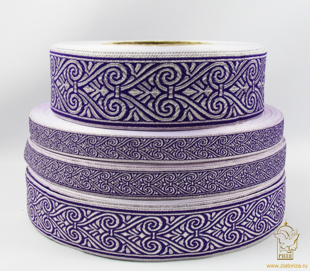 Галун АФИНЫ, фиолетовый с серебром, шир. 5 см, РА