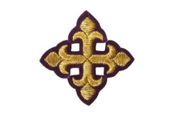 Крест 4 КАПЛЕВИДНЫЙ, фиолетовый с золотом,6-7 см Крест 4 КАПЛЕВИДНЫЙ, фиолетовый с золотом,6-7 см